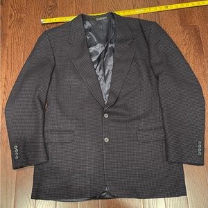 BACHRACH BLACK BLUE  Men 3 BUTTON Sport JACKET CASHMERE BLEND ITALY POCKETS***
